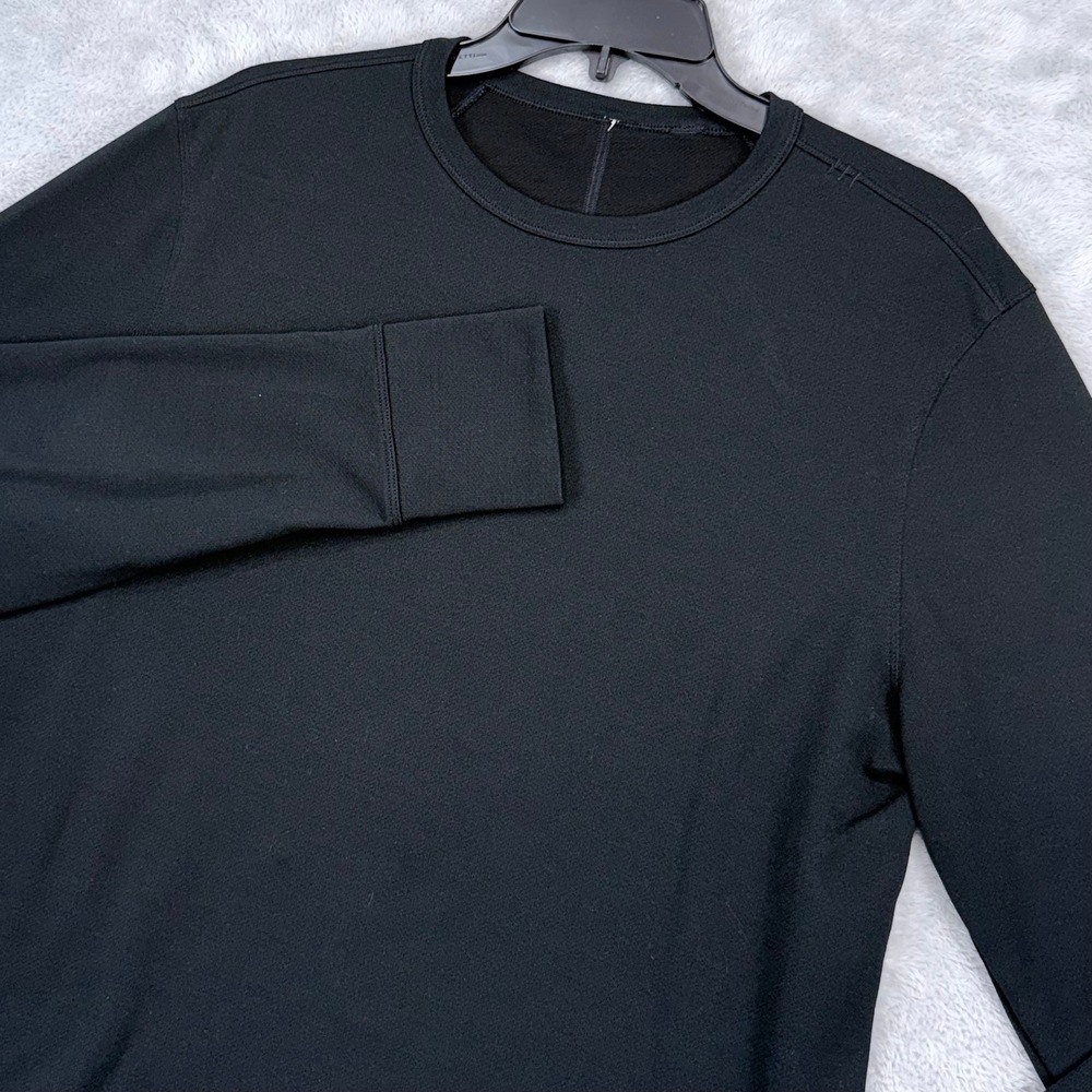 Lululemon Long Sleeve Shirt Mens Large Black Crew Neck Reflective Activewear